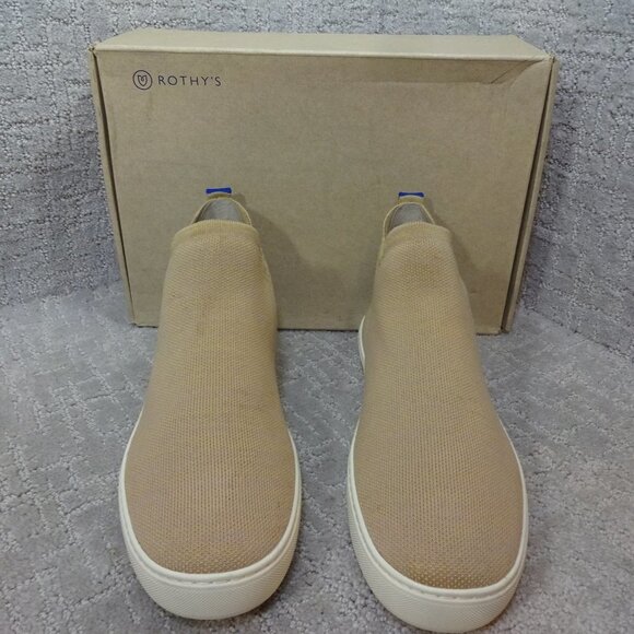 Rothy's Merino The Chelsea Women's Size 12.5 US Camel Knit Pull On Ankle Boots - Picture 2 of 11